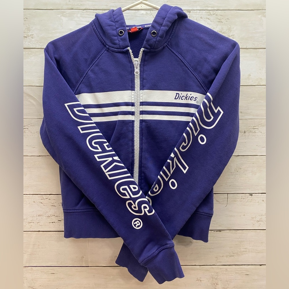Dickies Hoodie Jacket Girls Kids Youth Size Med Full Zip Navy Blue Style J3076FT